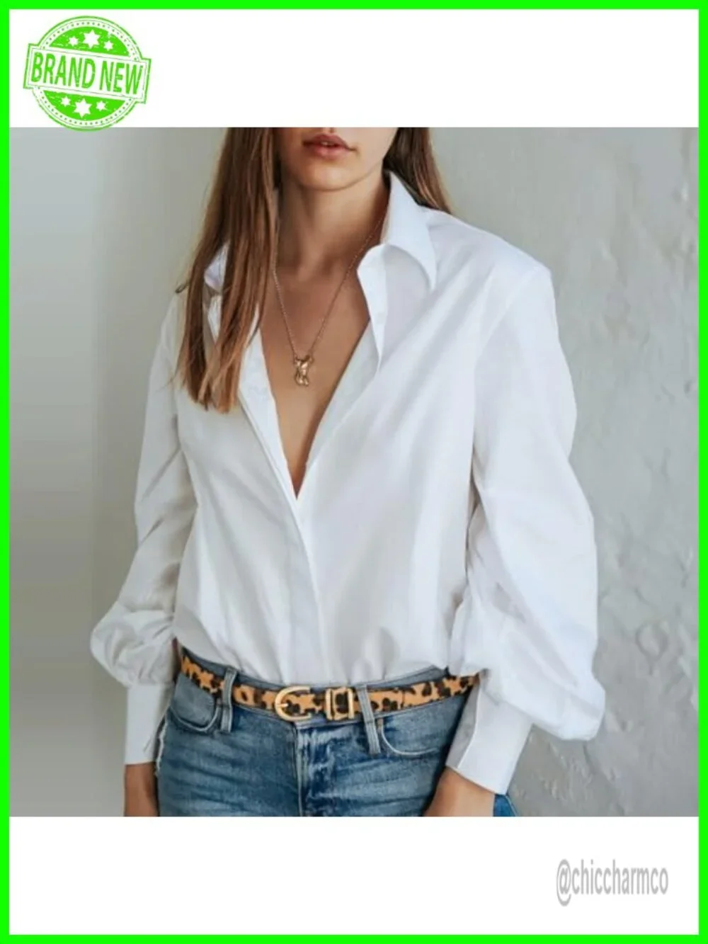 Faux Leather Skinny Belt with Gold Buckle for Women
